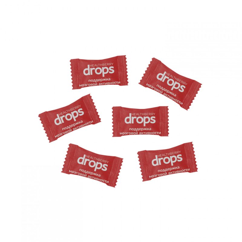 Леденцы для улучшения мозговой деятельности Healthberry Ecodrops Brain Activity